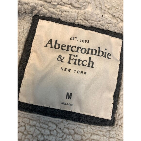 Abercrombie & Fitch Sherpa Lined Hoodie Mens M Vintage Y2K If Six Was Nine Style - Picture 7 of 8